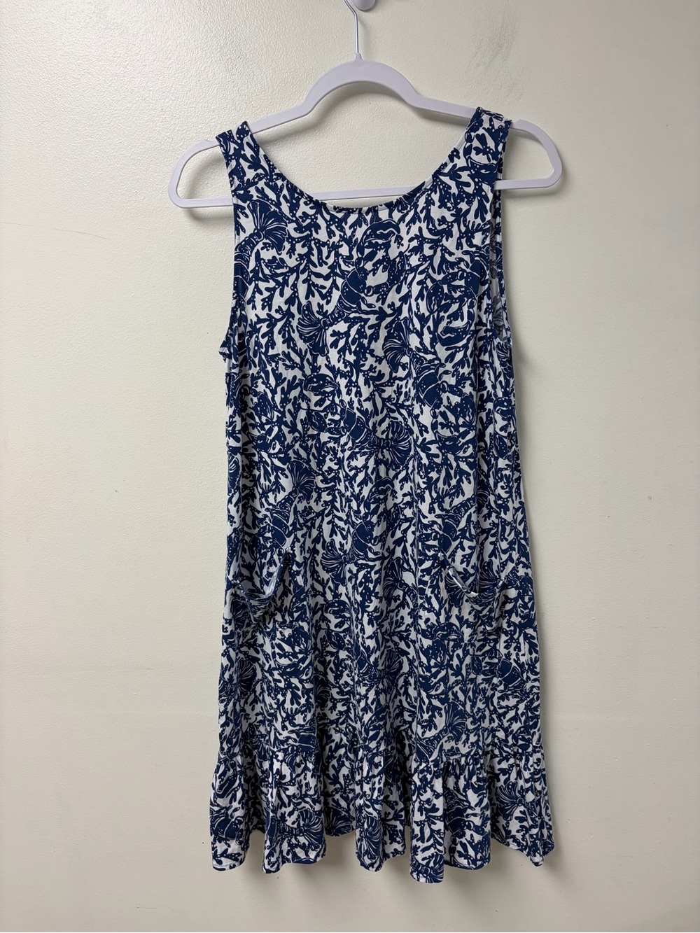 Lilly Pulitzer Kristen Flounce Dress Oyster Bay Navy Krillin It Size Medium